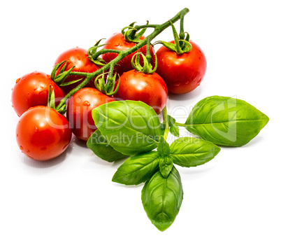 Red cherry tomatoe isolated