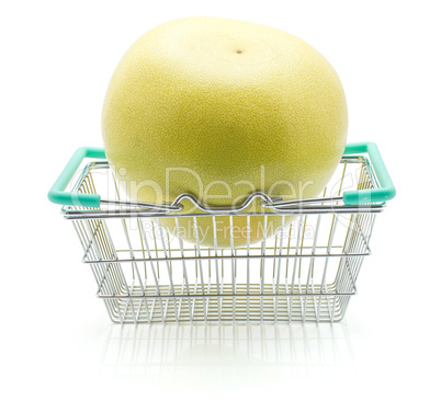 Fresh raw pamelo isolated on white