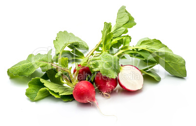 Fresh red radish isolated on white