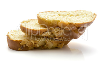 Braided bread loaf isolated on white