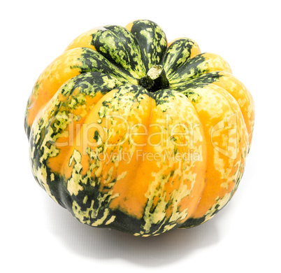 Green pumpkin isolated on white