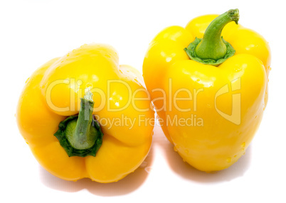 Fresh yellow paprika isolated on white