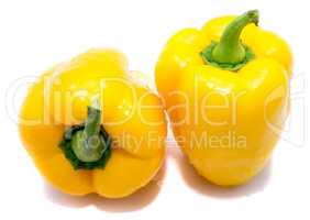 Fresh yellow paprika isolated on white