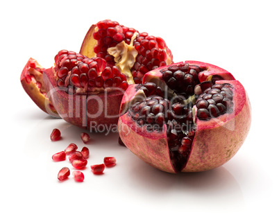 Fresh pomegranate isolated on white