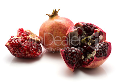 Fresh pomegranate isolated on white