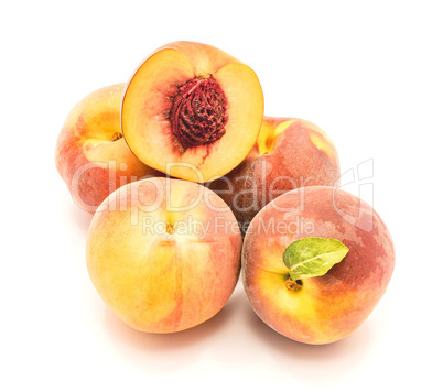 Fresh peach isolated on white