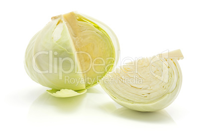 Raw white cabbage isolated on white