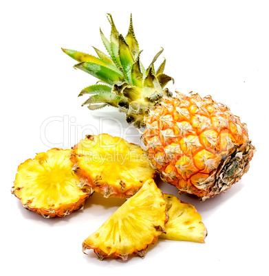 Fresh pineapple isolated on white