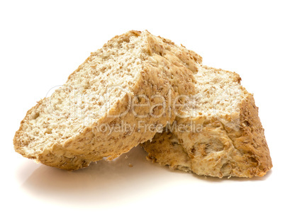 Wheat bran bread isolated on white