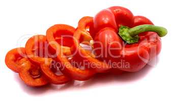 Fresh red paprika isolated on white