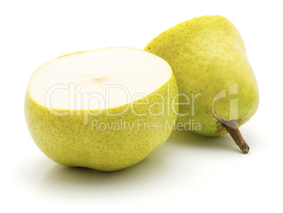 Green pear isolated on white