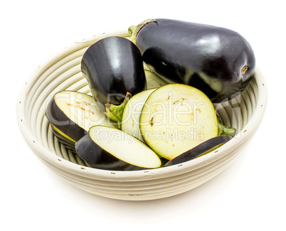 Fresh isolated eggplant on white