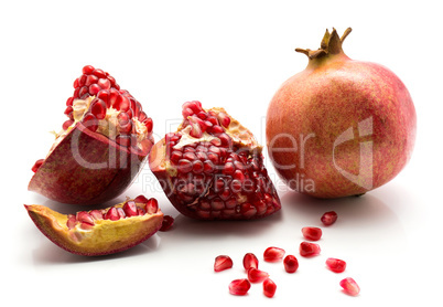 Fresh pomegranate isolated on white