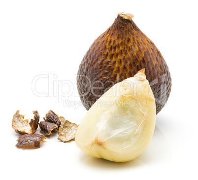 Fresh raw salak isolated on white