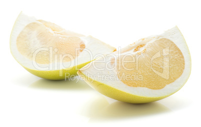 Fresh raw pamelo isolated on white