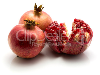 Fresh pomegranate isolated on white