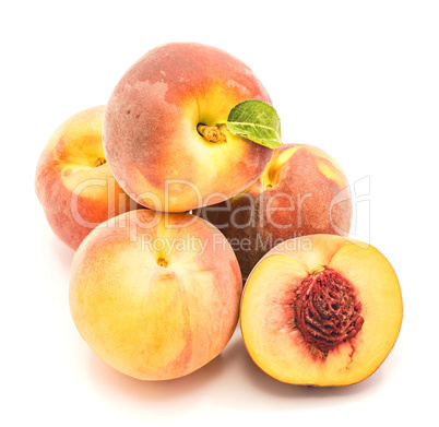 Fresh peach isolated on white