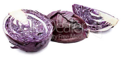 Fresh red cabbage isolated on white