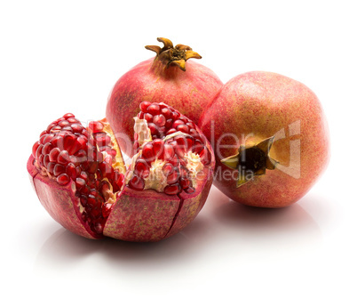 Fresh pomegranate isolated on white