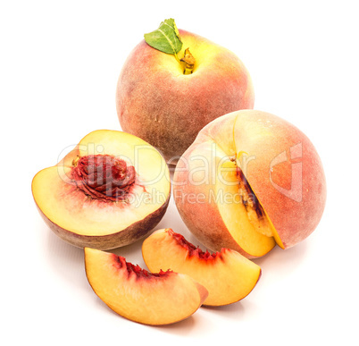 Fresh peach isolated on white