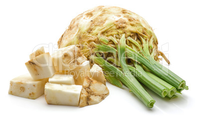 Fresh celery isolated on white