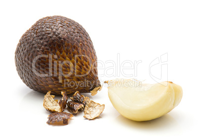 Fresh raw salak isolated on white