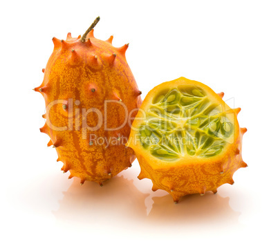 Fresh kiwano isolated on white