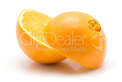 Fresh orange isolated on white