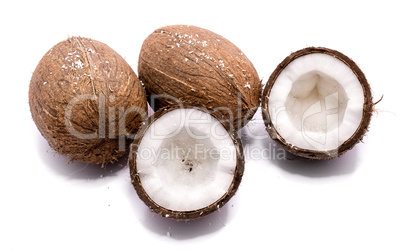 Fresh coconut isolated on white