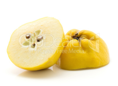 Fresh raw quince isolated on white