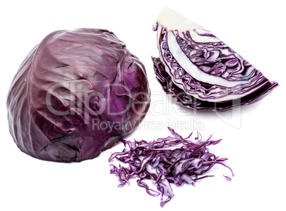 Fresh red cabbage isolated on white