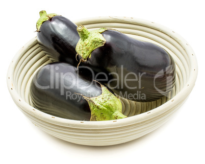 Fresh isolated eggplant on white