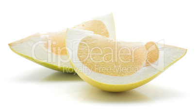 Fresh raw pamelo isolated on white