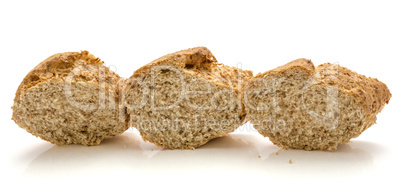 Wheat bran bread isolated on white