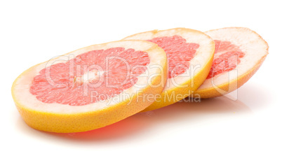 Red grapefruit isolated on white