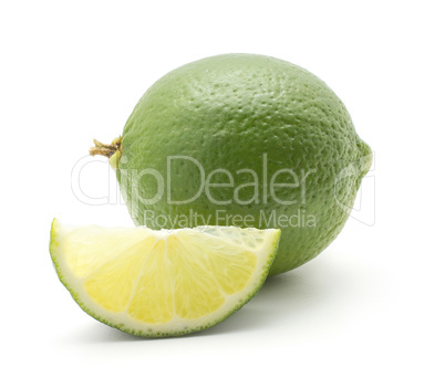 Fresh isolated lime on white