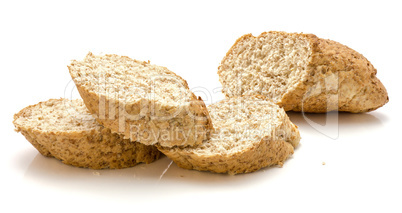 Wheat bran bread isolated on white