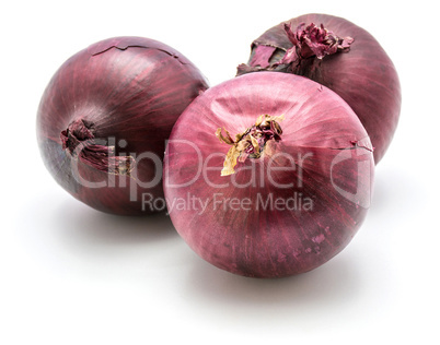 Fresh red onion isolated on white