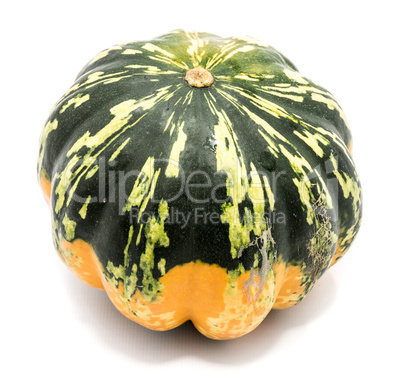 Green pumpkin isolated on white