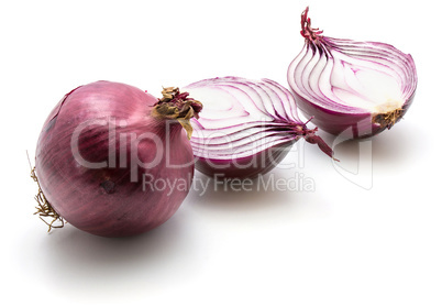 Fresh red onion isolated on white