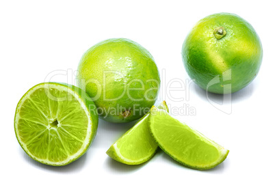 Fresh lime isolated on white