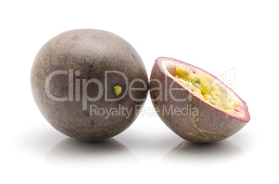 Fresh passion fruit isolated on white