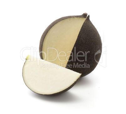 Black radish isolated on white