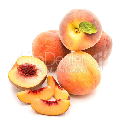 Fresh peach isolated on white