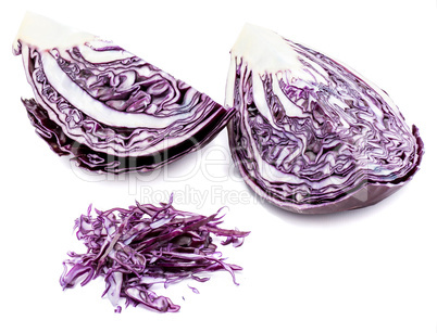 Fresh red cabbage isolated on white