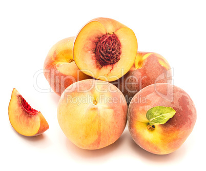 Fresh peach isolated on white