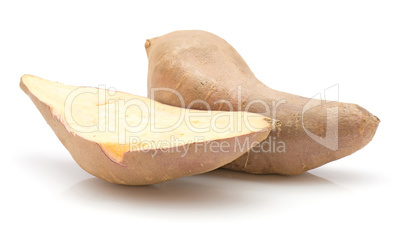 Fresh raw sweet potato isolated on white