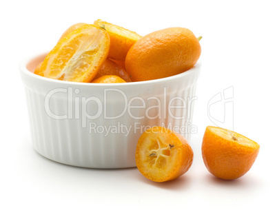 Fresh kumquat isolated on white