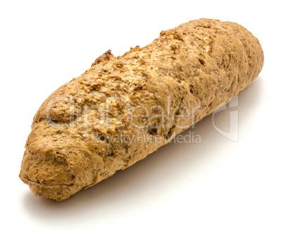 Wheat bran bread isolated on white