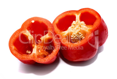 Fresh red paprika isolated on white